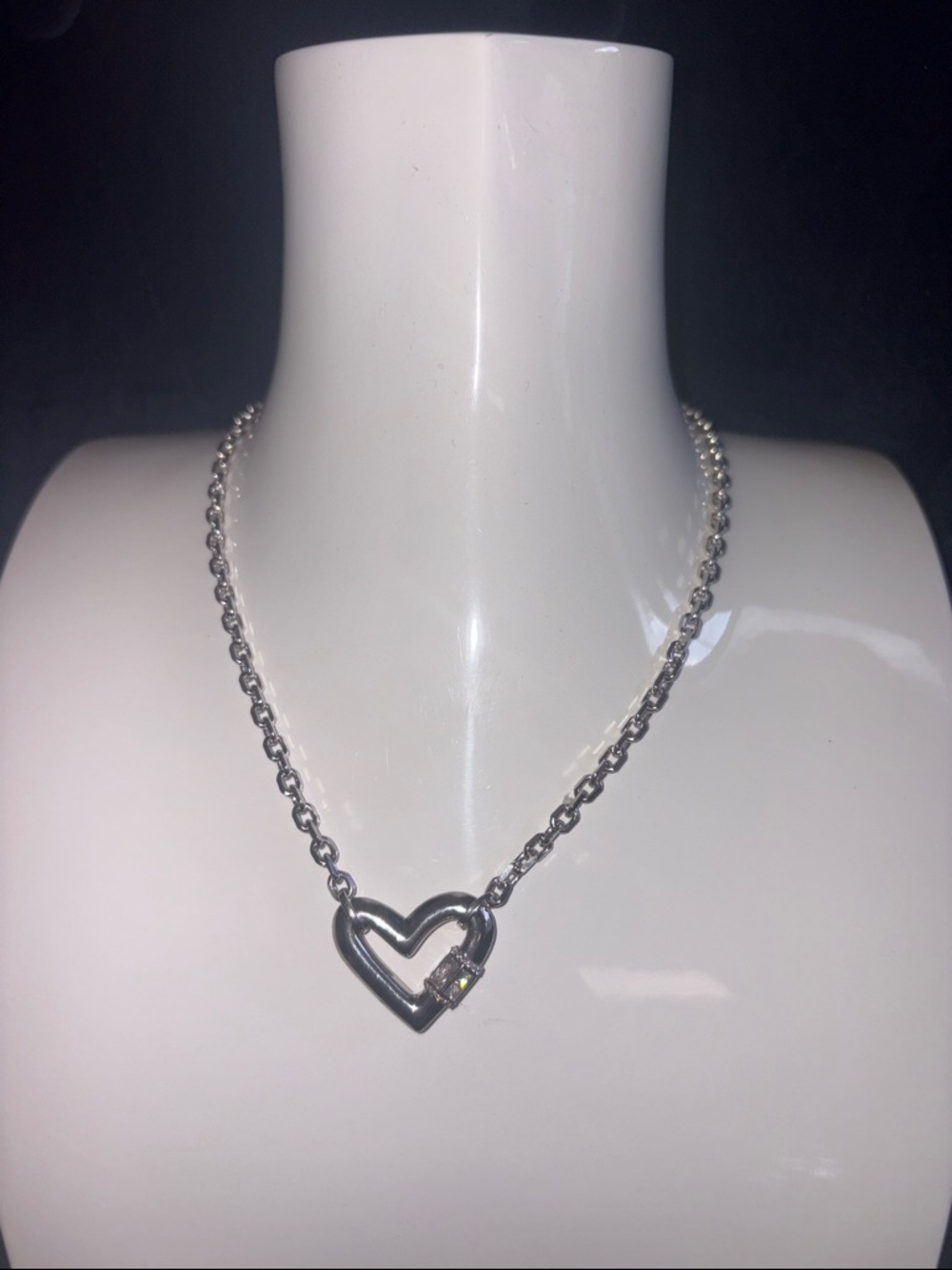 Kendra Scott Silver Heart Pendant Necklace